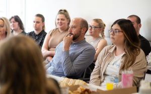 Professionals learning over lunch